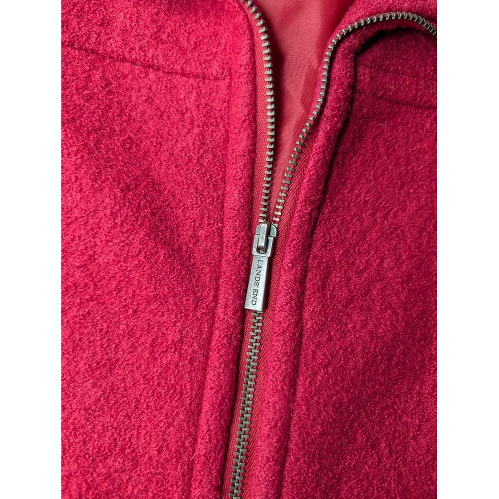 Lands' End Wool Blend Coat Women's Size US‎ 8/ UK 12 Red Zip Up - Picture 2 of 9